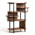 Wood and metal multi-tier bookshelf for home or office storage 80 x 30 x 150cm
