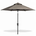 Outdoor patio umbrella in brown fabric with a 250cm diameter and metal pole