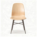 Wooden dining chair with metal legs 45 x 45 x 90cm natural finish
