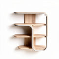 Wooden shelf with aluminum frame for living room or office 60 x 50 x 15cm